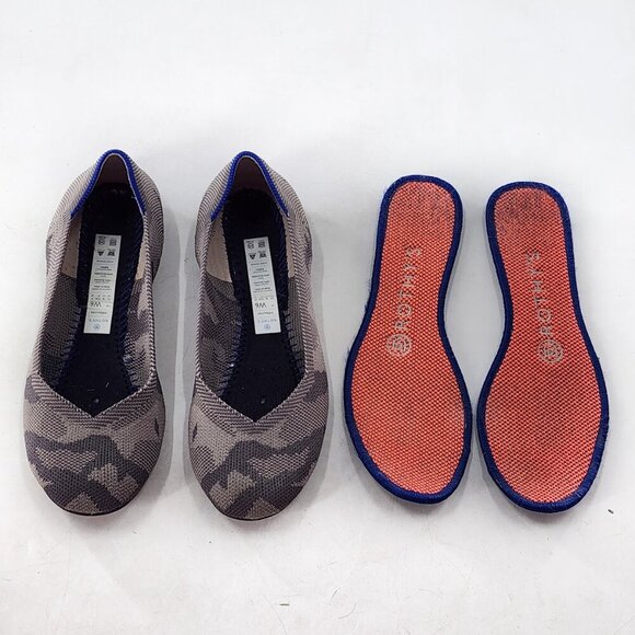 ROTHY'S The Flat Round Toe Camo Comfort Ballet Flats Retired Rare - Picture 7 of 9
